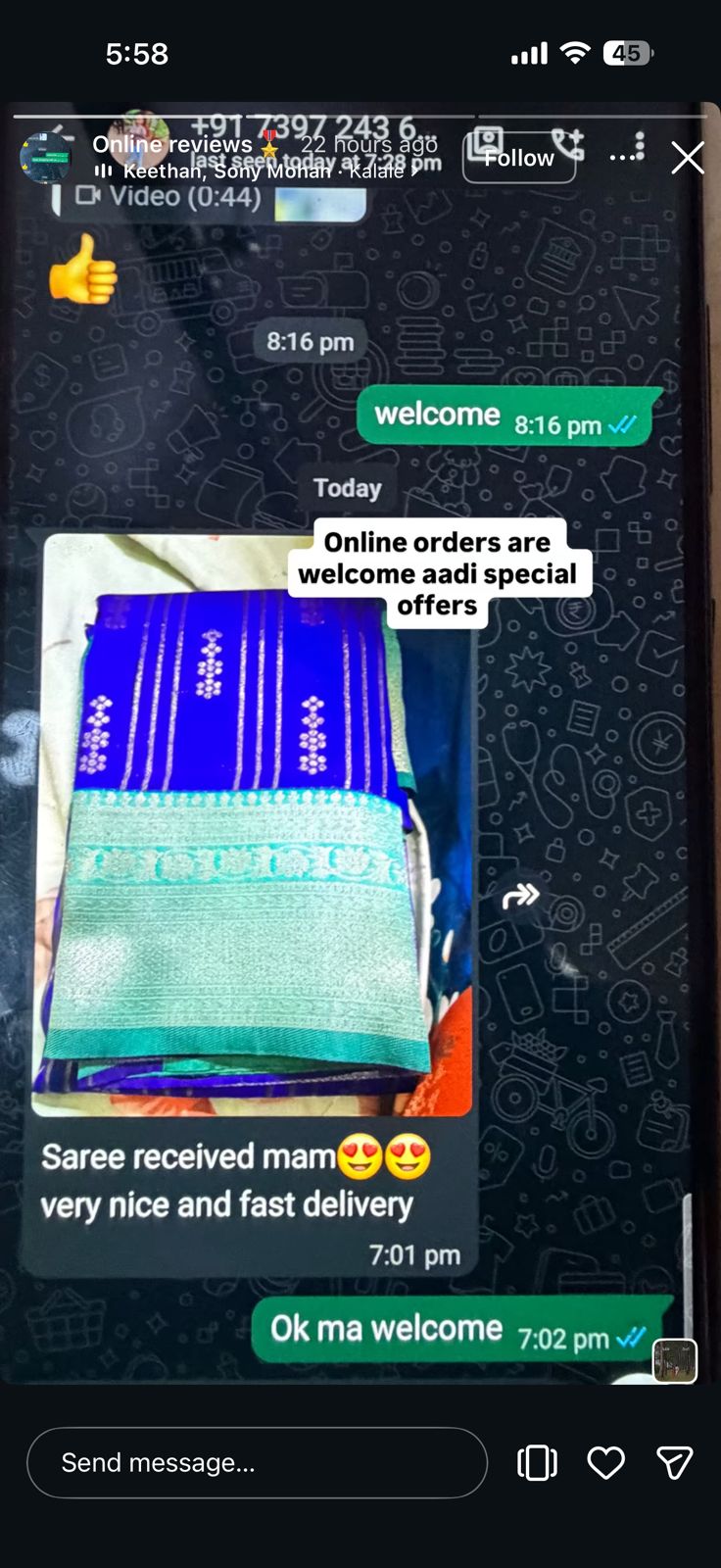 Online orders